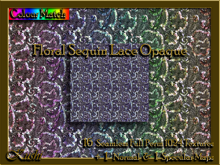 Floral Sequin Lace Opaque Textures