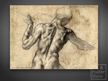 Michelangelo Study for Battle of Cascina Classic Renaissance Drawing | Unframed Mesh Canvas