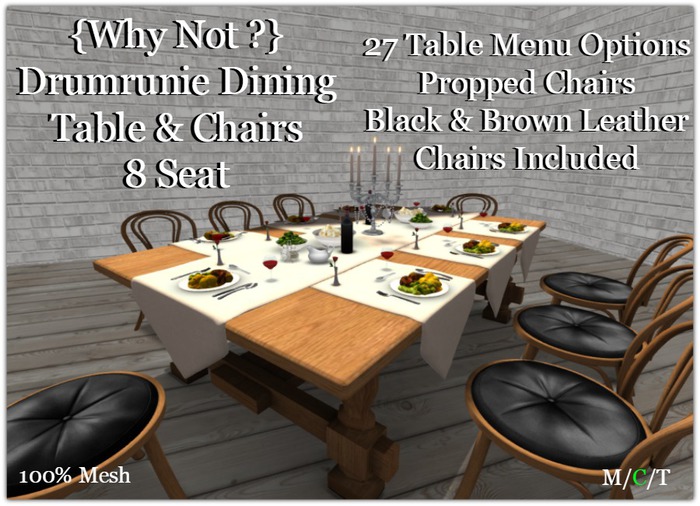 {Why Not ?}Drumrunie Dining Table & Chairs{8 Seat}-Boxed