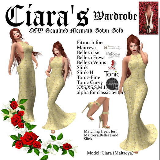 CCW Sequined Mermaid Gown Gold