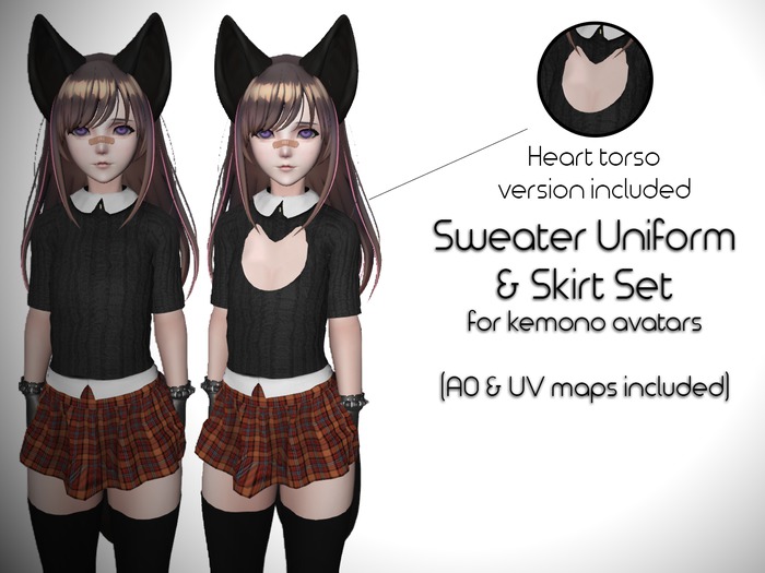 LMF Kemono Sweater Uniform & Skirt Set