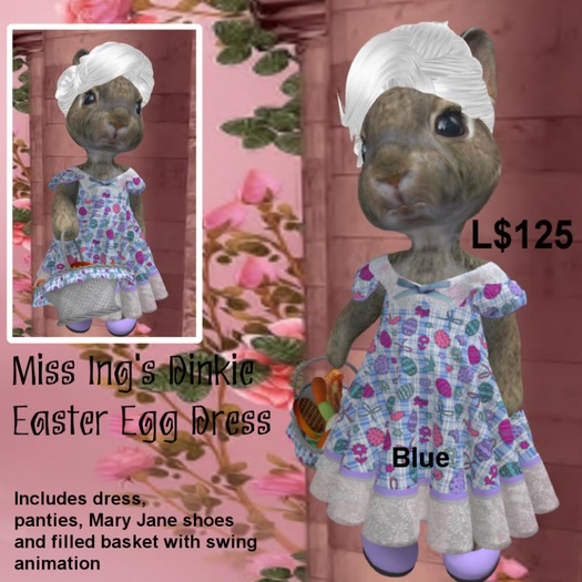 Miss Ing's Dinkie Easter Egg Dress Set Blue