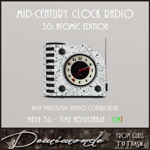 [CYN] Mid-Century Sm Clock Radio [astro]