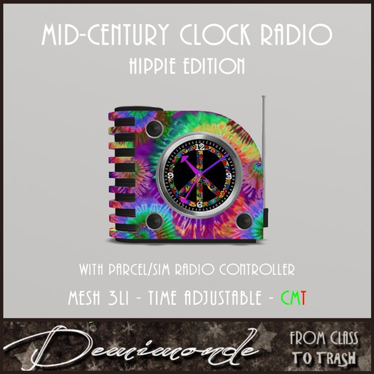 [CYN] Mid-Century Sm Clock Radio [hippie]