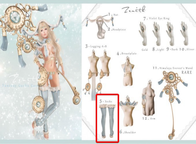 =Zenith=Snowy Discipline Long Socks