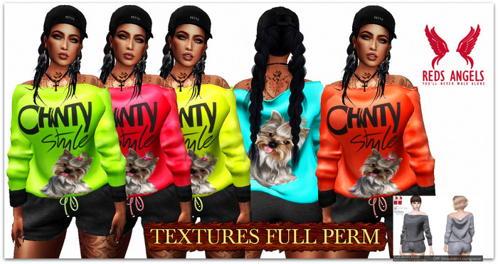 AJ_ Off Shoulder Loungewear Set -  _FULL PERM TEXTURES