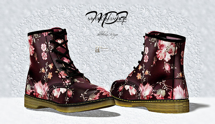 MDF Martin Boots - Bordo Floral - (wear/rez)