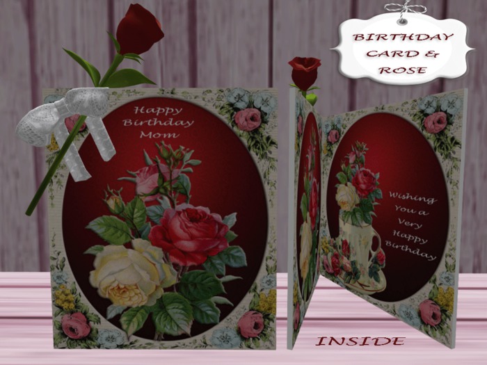BMC110.. HAPPY BIRTHDAY M0M & SINGLE ROSE.