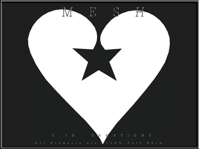 T-3D Creations [ Heart Star ] Micro and Regular MESH - Full Perm -