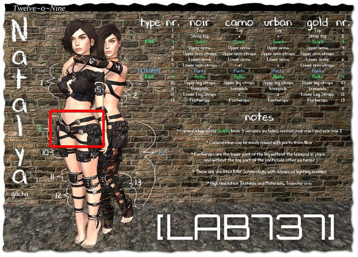 [LAB737] Inverse-Natalya-Maitreya-Belts [camo] RARE v2