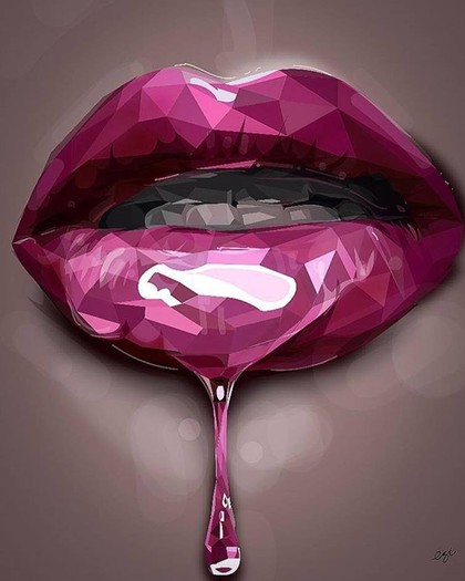 Dripping Lips Gloss Poster