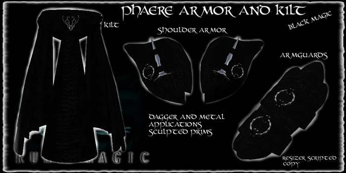 Phaere Black Armor and Kilt