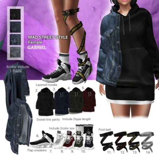 1.::GB:: Jeans jacket one shoulder (maitreya) RARE