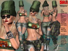 **MELPONE GREEN VERSION HIPSTER STYLE COMPLET OUTFIT **