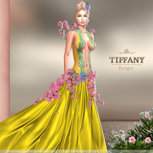 ::TD:: Blossom Gown with Appliers ~ Yellow
