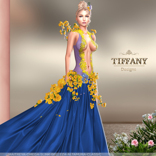 ::TD:: Blossom Gown with Appliers ~ Blue