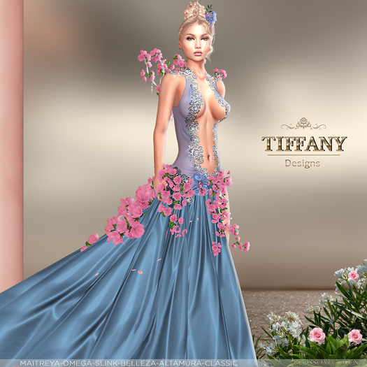 ::TD:: Blossom Gown with Appliers ~ Azul