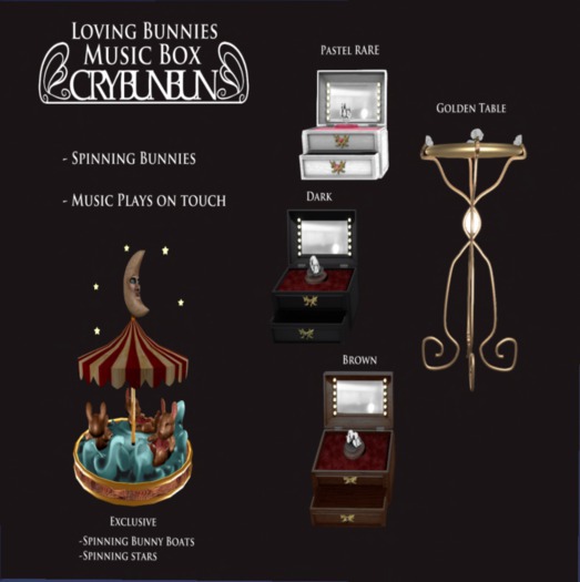 CryBunBun - Loving Bunnies Music Box Dark [BOXED]