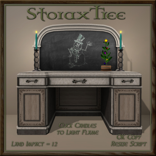 Celtic Wood & Stone Winter Desk A3