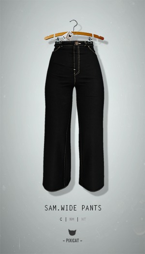 -Pixicat- Sam Wide Pants (Black)