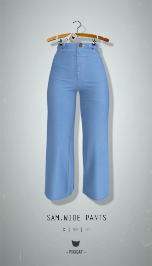 -Pixicat- Sam Wide Pants (LightBlue)