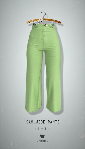 -Pixicat- Sam Wide Pants (LightGreen)
