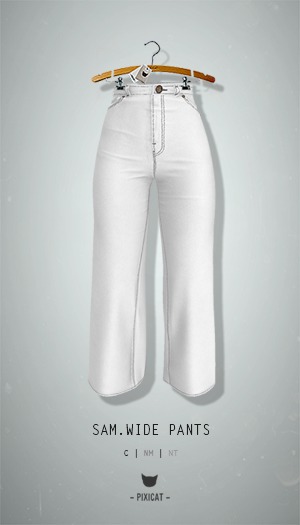 -Pixicat- Sam Wide Pants (White)