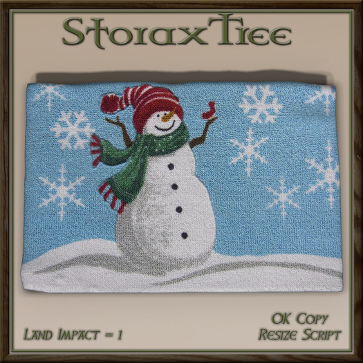 Snowy Hill Snowman Rug