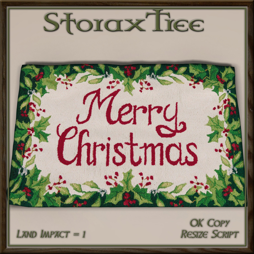 Merry Christmas Holly Rug