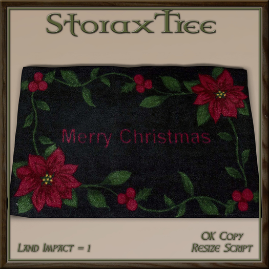 Merry Christmas Black Rug