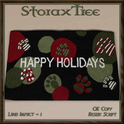 Happy Holidays Paws Rug