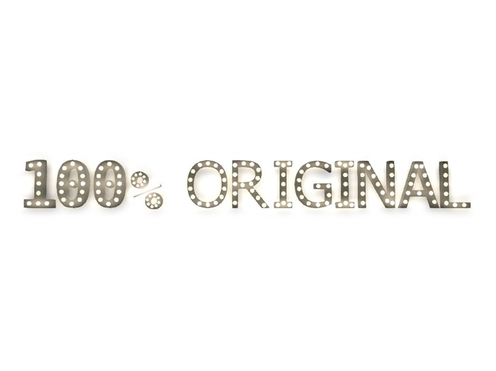 [Px] "100% ORIGINAL" Illuminated Light Bulbs Sign