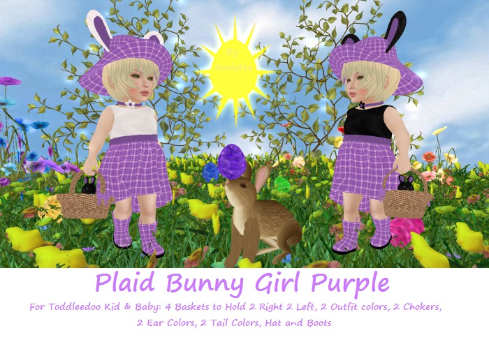 {HCM} Plaid Bunny Girl Purple {Boxed}