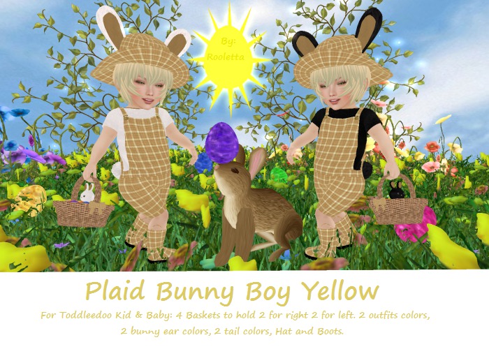 {HCM} Plaid Bunny Boy Yellow{Boxed}