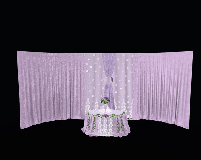 Decorative Scene [Floral-Lace Table & Drape Backdrop]