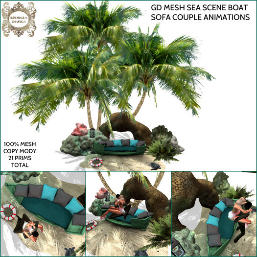 GD MESH SEA SCENE BOAT SOFA COUPLE ANIMATIONS