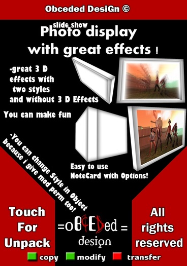 Slide Show/Photo Display or Photo Frame with great effects by Obceded DesiGn PROMO!!!!!! -80% ! !!!
