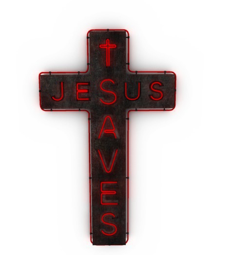 7 - Neon Jesus Saves Sign (Boxed) RARE