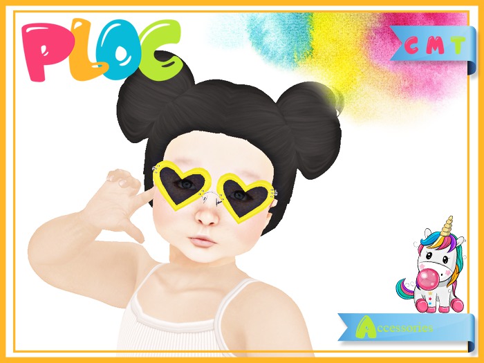 :::PLOC:::Sunglasses Heart (Yellow)