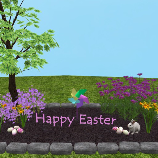 Easter Flower Bed with pinwheel