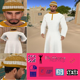 {SS}White and gold Thobe & Taqiyah