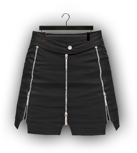 Addams "Layla" Leather Zipper Skirt #30