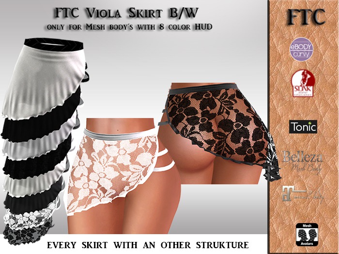 FTC Viola Skirt B/W