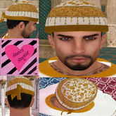 {SS}White and Gold Taqiyah