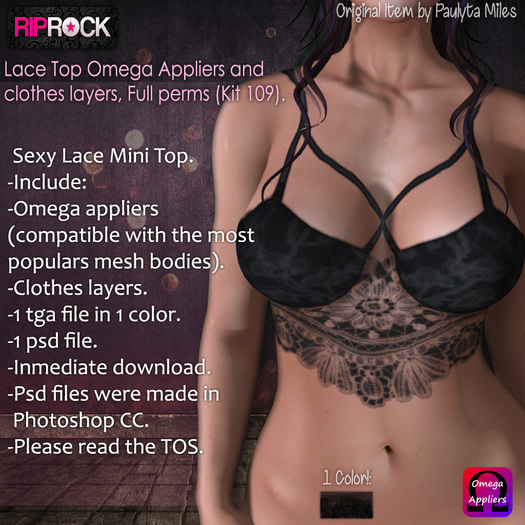 RipRock - Kit 109, Lace TOP Omega Applier, psd, tga, full perms