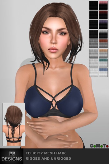 *PB* Felicity Mesh Hair Blacks/Whites
