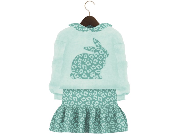 {PL} Leopard Popover Dress (Mint)