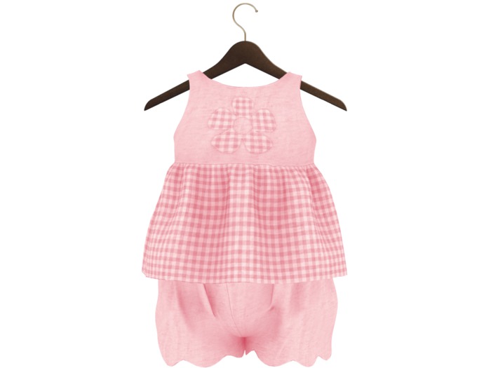 {PL} Gingham Flower Set (Blush)
