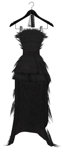 Second Life Marketplace - Rowne.Motler Feather Dress - Onyx