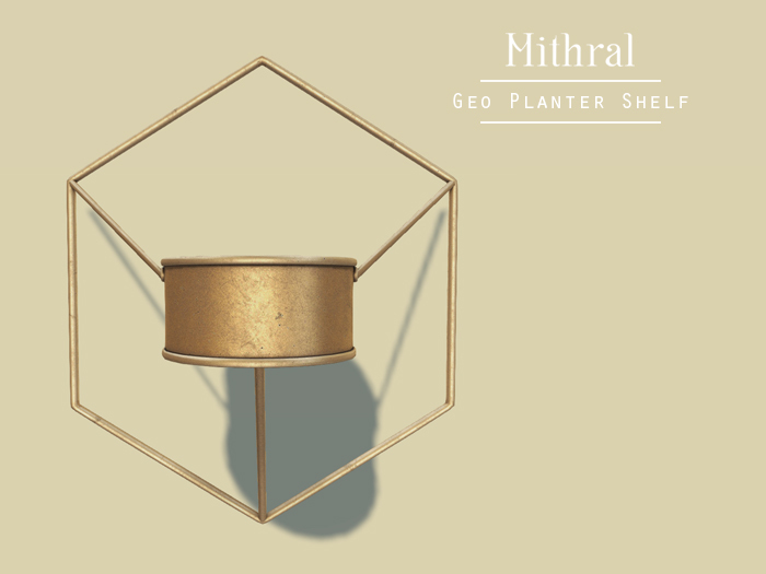 Mithral * Geo Planter Shelf (Gold)